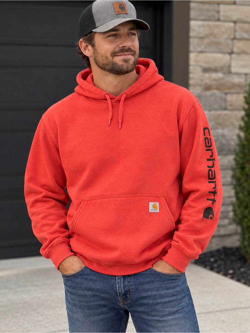 Carhartt Coral/Orange Iconic K288 Logo Loose Fit Sweatshirt